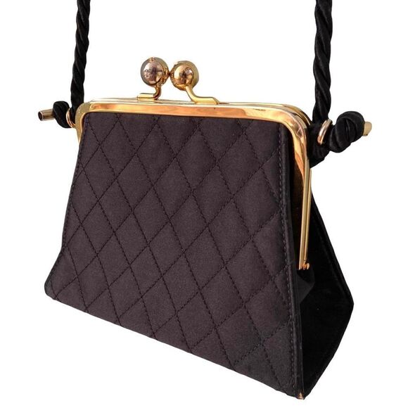 Vintage Escada Made in Italy Quilted Sling Bag with Gold Tone Hardware - Picture 4 of 15